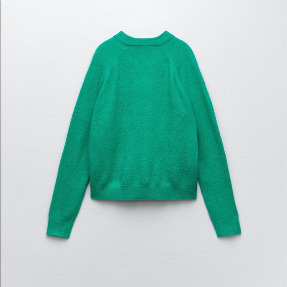 Zara WOOL & ALPACA BLEND KNIT SWEATER GREEN SIZE S NEW - Picture 10 of 10